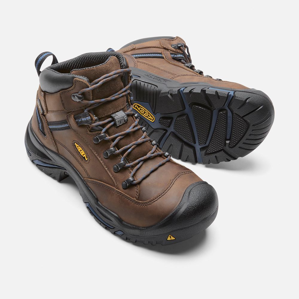 Keen Laarzen Heren Bruin - Braddock Al Waterproof Mid (Steel Toe) - 51476-ZDHN